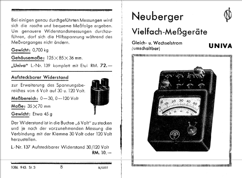 Univa 139; Neuberger, Josef; (ID = 118930) Equipment