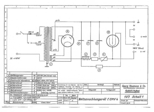 Kondensator-Mikrofon CMV4; Neumann & Co, Georg; (ID = 3006292) Microphone/PU