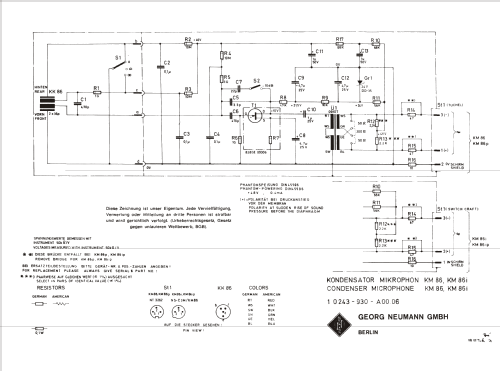 KM86; Neumann, Georg, (ID = 953033) Microphone/PU