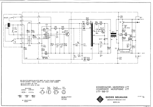 Kondensatormikrophon U77; Neumann, Georg, (ID = 1641360) Microphone/PU