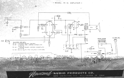 R-16 ; Newcomb Audio (ID = 2946453) Ampl/Mixer