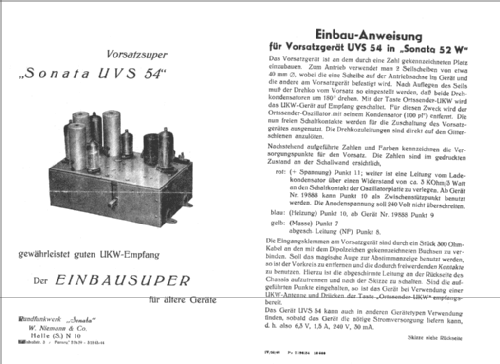 UKW-Vorsatz-Super Sonata UVS54; Niemann & Co., (ID = 38328) Adaptor