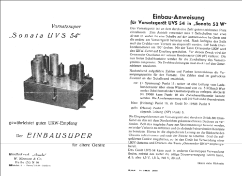 UKW-Vorsatz-Super Sonata UVS54; Niemann & Co., (ID = 38328) Converter