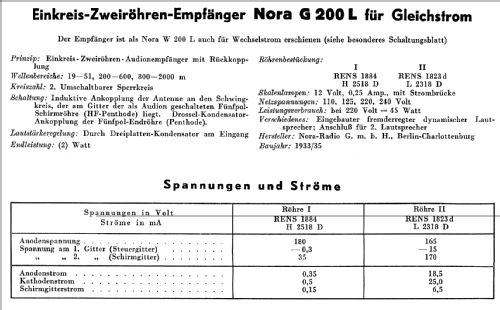 G200L; Nora; Berlin (ID = 36175) Radio