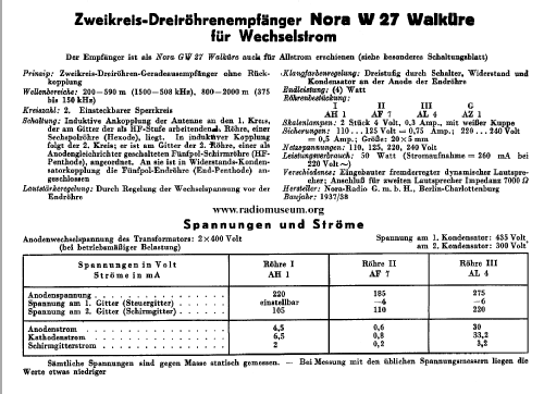 Walküre W27; Nora; Berlin (ID = 32945) Radio