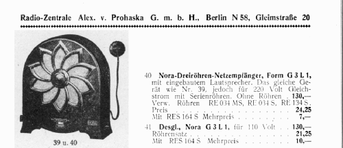 G3L1-220V; Nora; Berlin (ID = 2863192) Radio