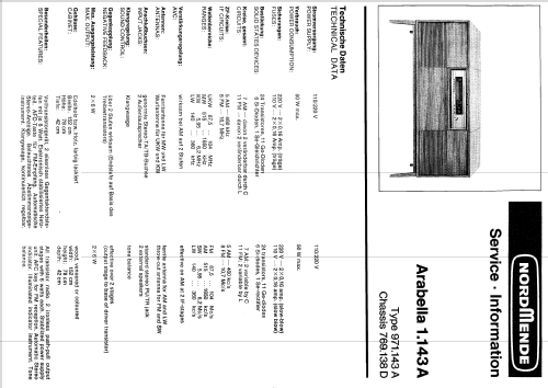 Arabella Stereo 1.143A Ch= 769.138D; Nordmende, (ID = 256617) Radio