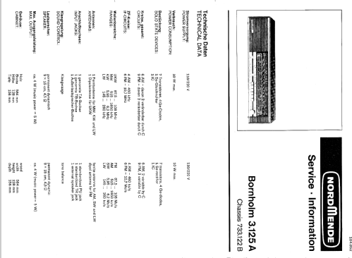 Bornholm 3.125A Ch= 733.122B; Nordmende, (ID = 302163) Radio