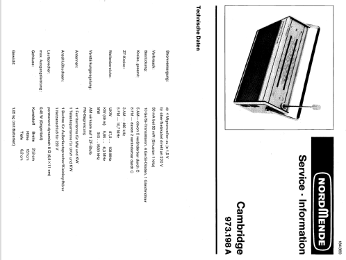 Cambridge 973.198A; Nordmende, (ID = 321972) Radio