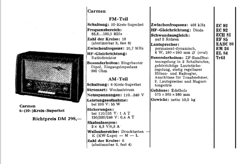 Carmen Ch= 303; Nordmende, (ID = 1716688) Radio