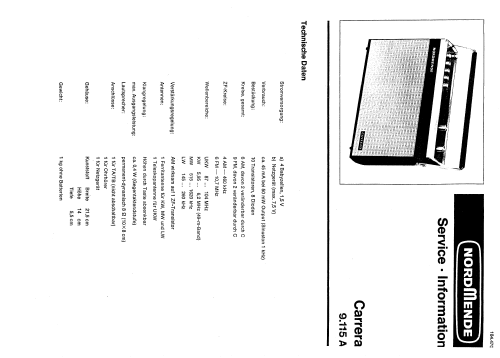 Carrera Ch= 9.115A; Nordmende, (ID = 924949) Radio