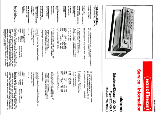 Charme 970.109A Ch= 20.109A ; Nordmende, (ID = 683004) Radio