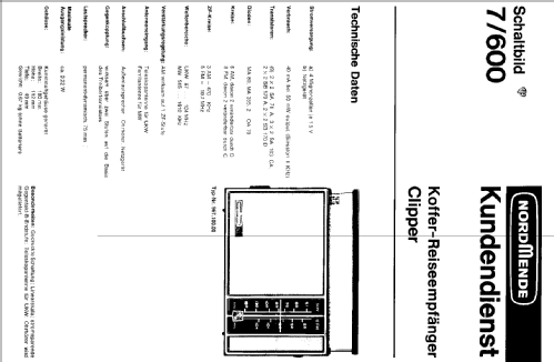 Clipper 967.100.00 Ch= 7/600; Nordmende, (ID = 107228) Radio