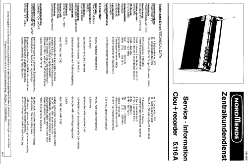 Clou + Recorder 5.116A; Nordmende, (ID = 355753) Radio