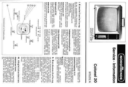 Colonel 20 970.212A Ch= Uni 19-A; Nordmende, (ID = 923604) Television