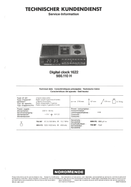 Digital Clock 1622; Nordmende, (ID = 2765621) Radio