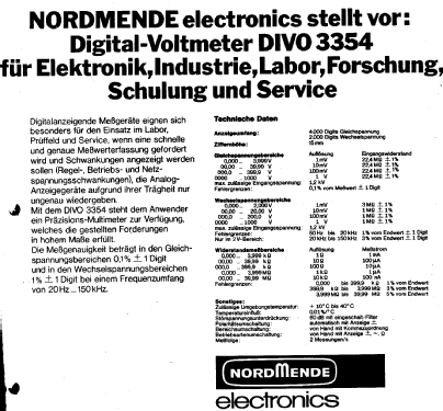 Digital - Voltmeter DIVO 3354; Nordmende, (ID = 1710173) Equipment