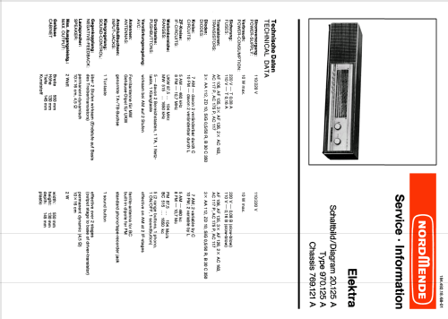 Elektra 970.125A Ch= 20.125A ; Nordmende, (ID = 850953) Radio