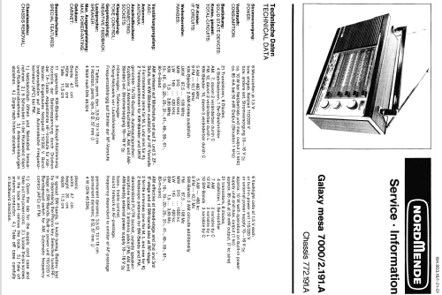 Galaxy mesa 7000 / 2.191A Ch= 772.191.A; Nordmende, (ID = 210759) Radio