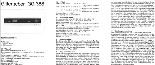 Gittergeber GG388; Nordmende, (ID = 379631) Equipment