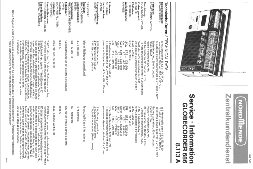 Globecorder 686 8.113A; Nordmende, (ID = 365016) Radio