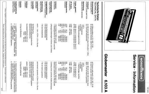 Globemaster 6.103 A; Nordmende, (ID = 170199) Radio