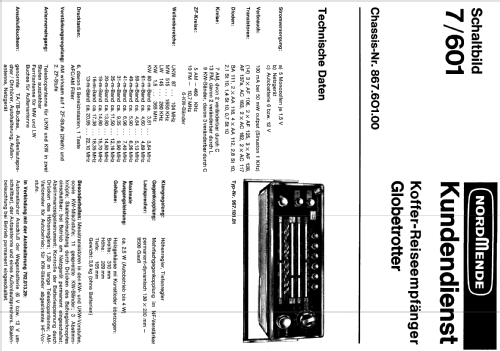 Globetrotter I01 Ch= 7/601; Nordmende, (ID = 149928) Radio