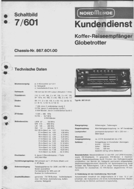 Globetrotter I01 Ch= 7/601; Nordmende, (ID = 2784060) Radio