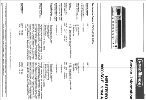 Philharmonic HiFi Stereo 8600 SC-F 9.164.A; Nordmende, (ID = 1941236) Radio