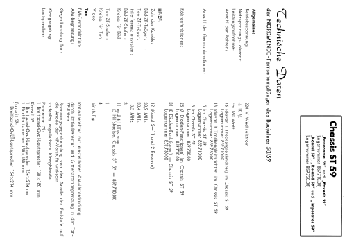 Konsul 59 Ch= St59; Nordmende, (ID = 275166) Television