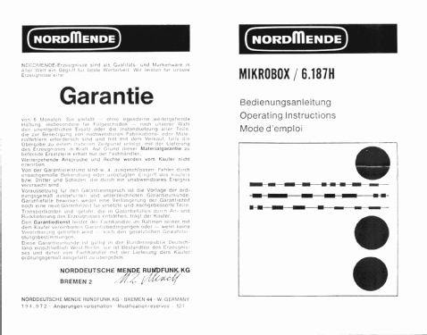 Mikrobox 6.187H; Nordmende, (ID = 1410799) Radio