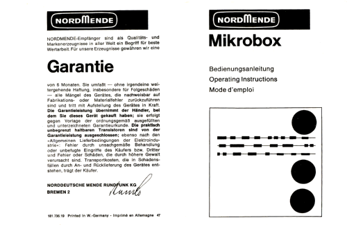 Mikrobox 18 Ch= 8/119A; Nordmende, (ID = 259457) Radio