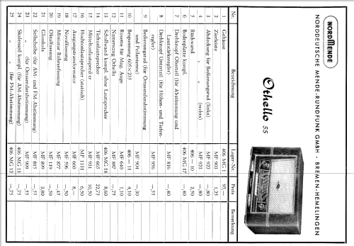 Othello 55 Ch= 406; Nordmende, (ID = 654922) Radio