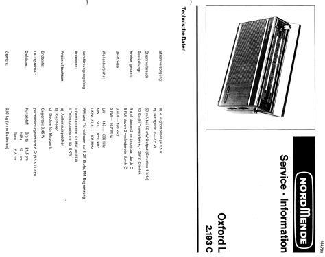 Oxford L 2.193 C; Nordmende, (ID = 154188) Radio