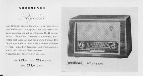 Rigoletto 55 Ch= 400/401; Nordmende, (ID = 2127605) Radio