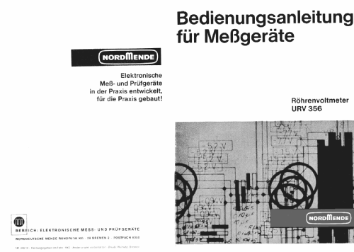 Röhrenvoltmeter URV356; Nordmende, (ID = 403337) Equipment