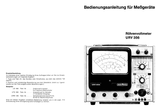 Röhrenvoltmeter URV356; Nordmende, (ID = 403338) Ausrüstung