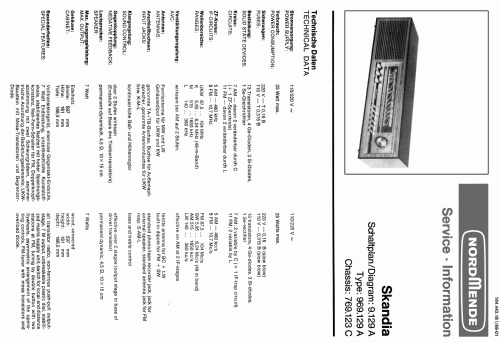 Skandia 969.129A Ch= 9.129A ; Nordmende, (ID = 704607) Radio