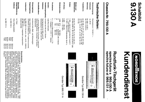 Spectra Futura ST 969.131A Ch= 9.130A ; Nordmende, (ID = 295012) Radio