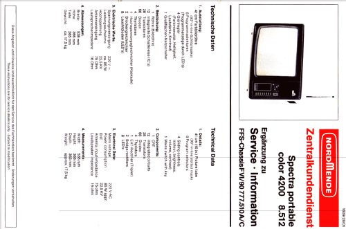 Spectra Portable Color 4200 8.512 Ch= F VI/90 777.510A/C; Nordmende, (ID = 1650877) Television