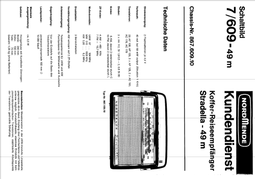 Stradella 49 m I091 967.109.10 Ch= 7/609-49m ; Nordmende, (ID = 219786) Radio