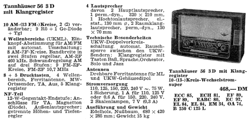 Tannhäuser 56/3D Ch= 512; Nordmende, (ID = 2127835) Radio