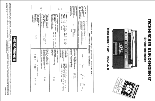 Transcorder 4684 986.125 H; Nordmende, (ID = 2283807) Radio