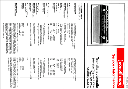 Transita automatic 969.105A Ch= 9.105A ; Nordmende, (ID = 679983) Radio