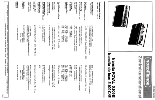 transita de luxe 5.109.C; Nordmende, (ID = 296477) Radio