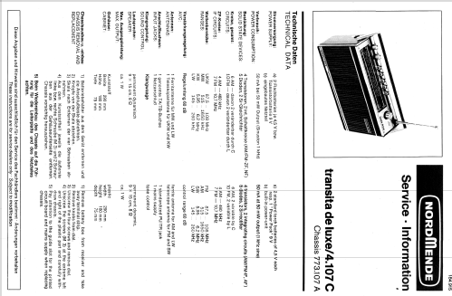 transita de luxe 974.107.C - 4.107C Ch= 773.107A; Nordmende, (ID = 151838) Radio