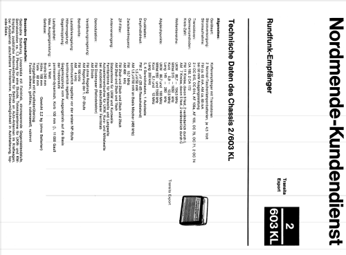 Transita-Export Z032 Ch= 2/603KL; Nordmende, (ID = 1808638) Radio