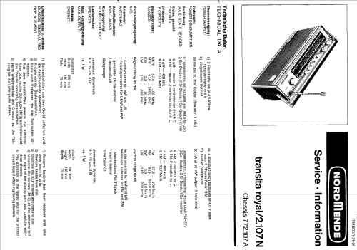 Transita Royal 2.107N ; Nordmende, (ID = 326053) Radio