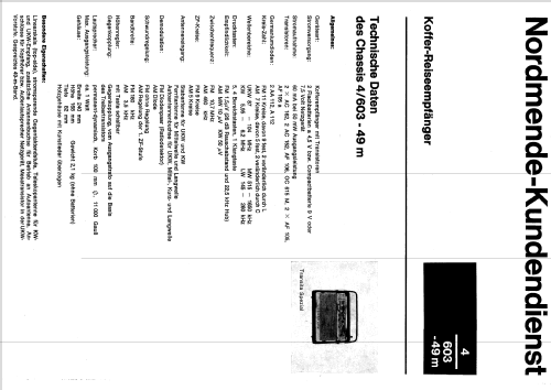 Transita-Spezial V31 Ch= 4/603-49m; Nordmende, (ID = 229270) Radio