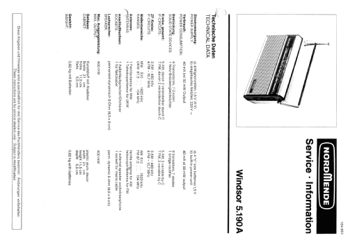 windsor Ch= 5.190.A; Nordmende, (ID = 71265) Radio